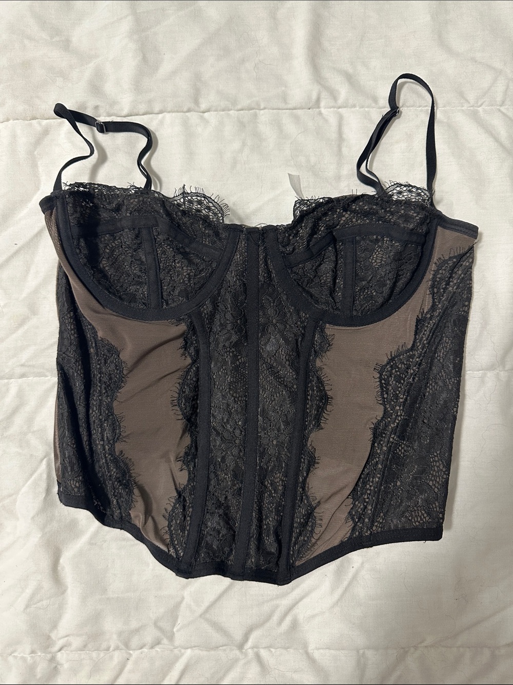 Urban Outfitters Black Lace Bustier Corset Top